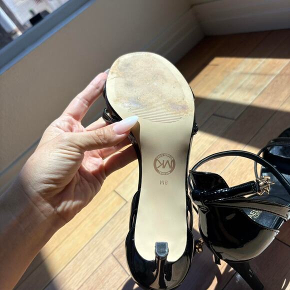 Michael Kors Black Patent Ankle Strap Stiletto Heels - Picture 6 of 8